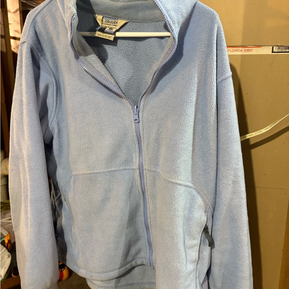 Columbia Pastel Blue Full-Zip Fleece Jacket